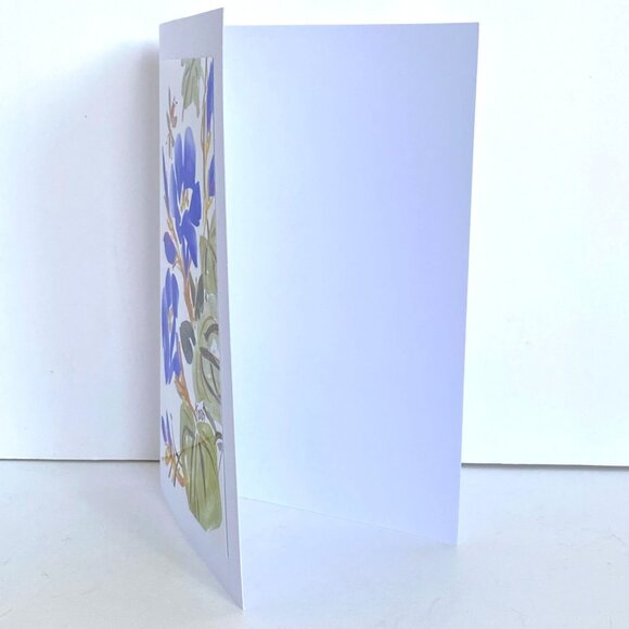 Purple Flowers Bee Art Print 5x7in Blank Greeting Card and Envelope All Occasion - Picture 2 of 4